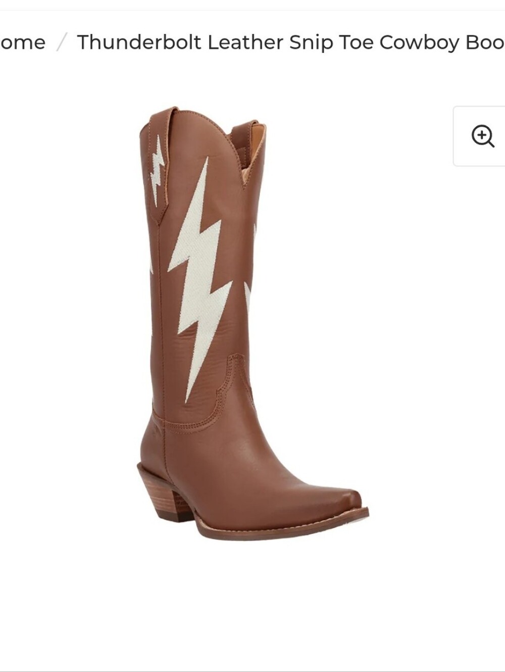 Dingo Leather Thunderbolt Snip Toe Cowboy Boots - Brown